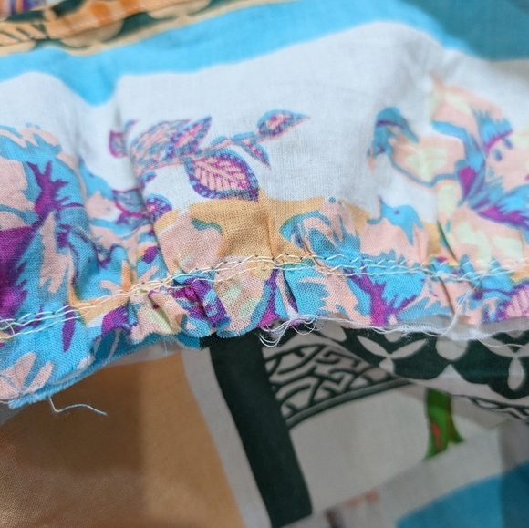 Parsely & Sage Colorful Mixed Print Cotton Button Up Dress M - Picture 6 of 9